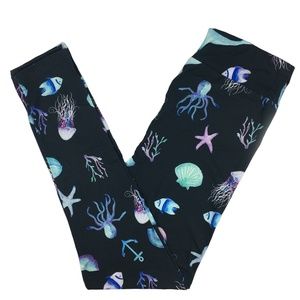 SEA LIFE THEME BUTTER SOFT CUSTOM YOGA LEGGINGS